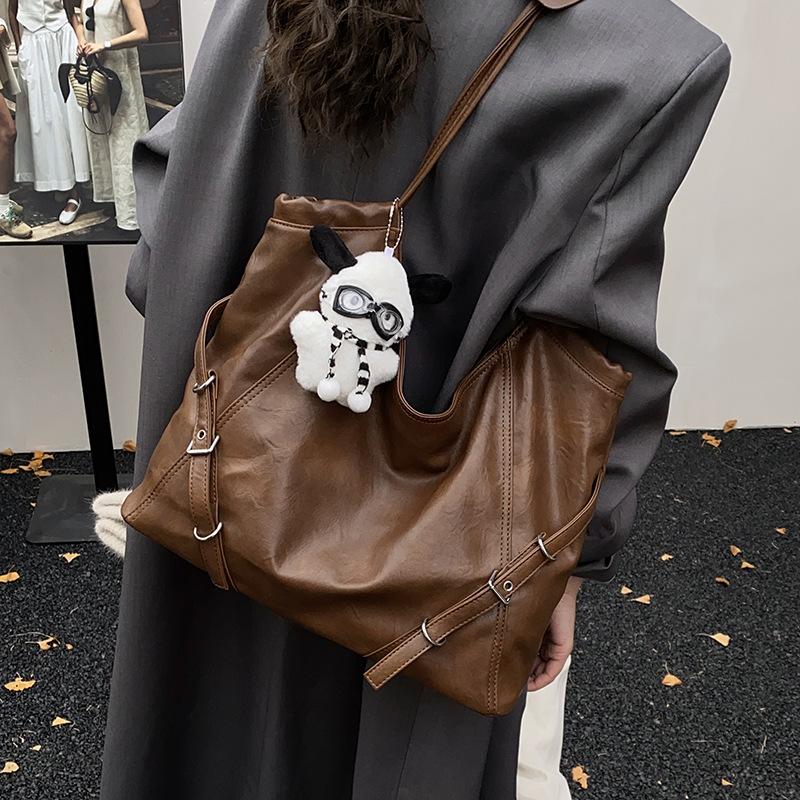 Autumn and Winter Retro Large-capacity Bag Women's 2025 New Trendy Fashion Korean Version Tote Bag Simple Shoulder Bag Commuter Bag