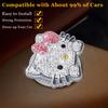 YOLRIND Car Push Start Button Cute Cat Glitter Car Accessory for Engine Push To Start Button Interior Accessory Decoration Cover, Women, Cover, (Pink)