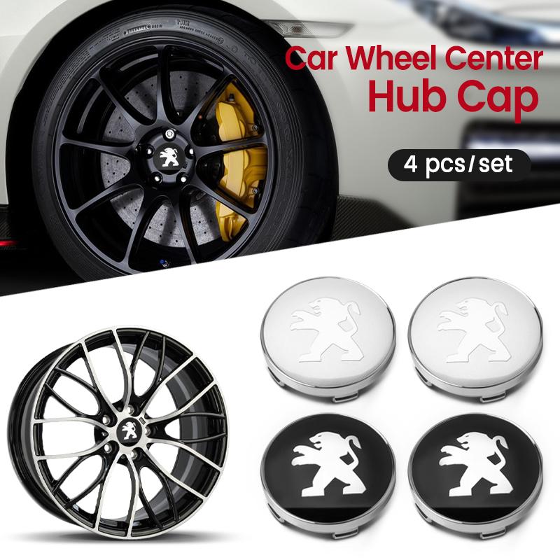 60mm Car Wheel Center Covers Tire Hub Caps Emblem for Peugeot 206 307 308 3008 207 208 407 508 2008 5008 107 106 205 4008 301