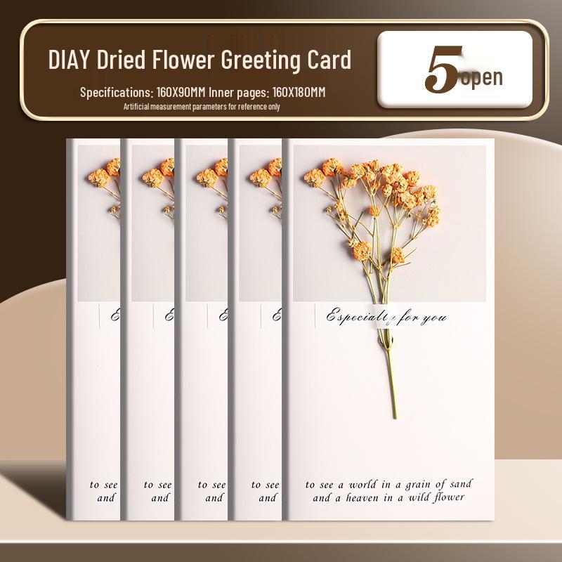 Handmade Dried Flower Greeting Card for Mother's Day, Thanksgiving, Birthdays & More