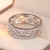 Sparkling Inlaid White CZ Women's Ring Trendy CopperColor Geometry Daily Wear Party Jewelry Anniversary Gift