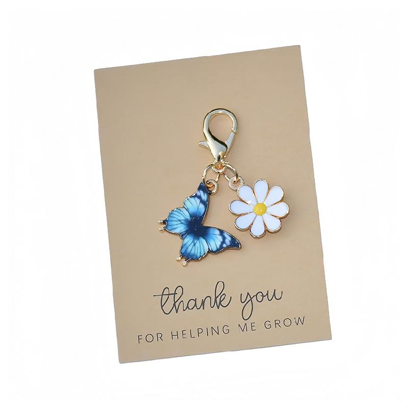 1PC DIY Gift Butterfly Design Pendant Keychain Marker Metal Creativity Keychain Party Daisy Cute