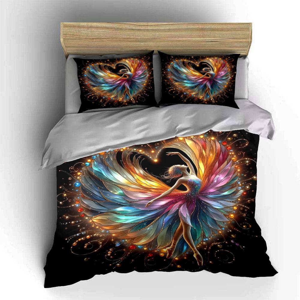 "Elegant Dance-Inspired Decorative Set" kid's and adults' bedroom decor, Exquisite three-piece bedding set gift
