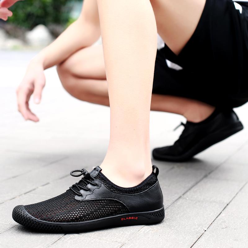 Męskie Mokasyny Duży Rozmiar Buty Płaskie Kapcie Wsuwane Męskie Buty do Jazdy Moda Lato Oddychające Puste Styl Miękkie Męskie Mokasyny