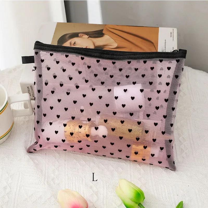 Female Make Up Pouch Portable Small Large Toiletry Beauty Case Women Mesh Cosmetic Bag Travel Storage Makeup Bag Organizer