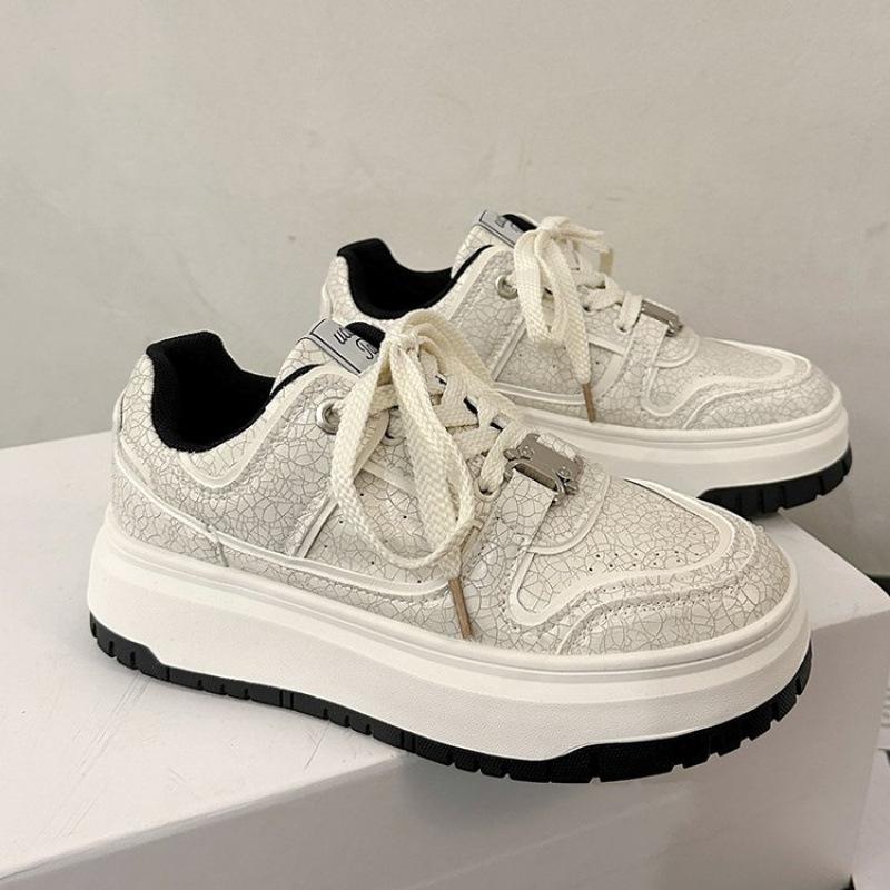 

Summer Casual Sneakers Burst Crack Niche Thick-soled Popular Little White Sneakers Women s Shoes Classic Comfortable Sneakers 36 белый