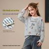 ASK JUNIOR Girls' Striped Long-Sleeve T-Shirt with Fun Print