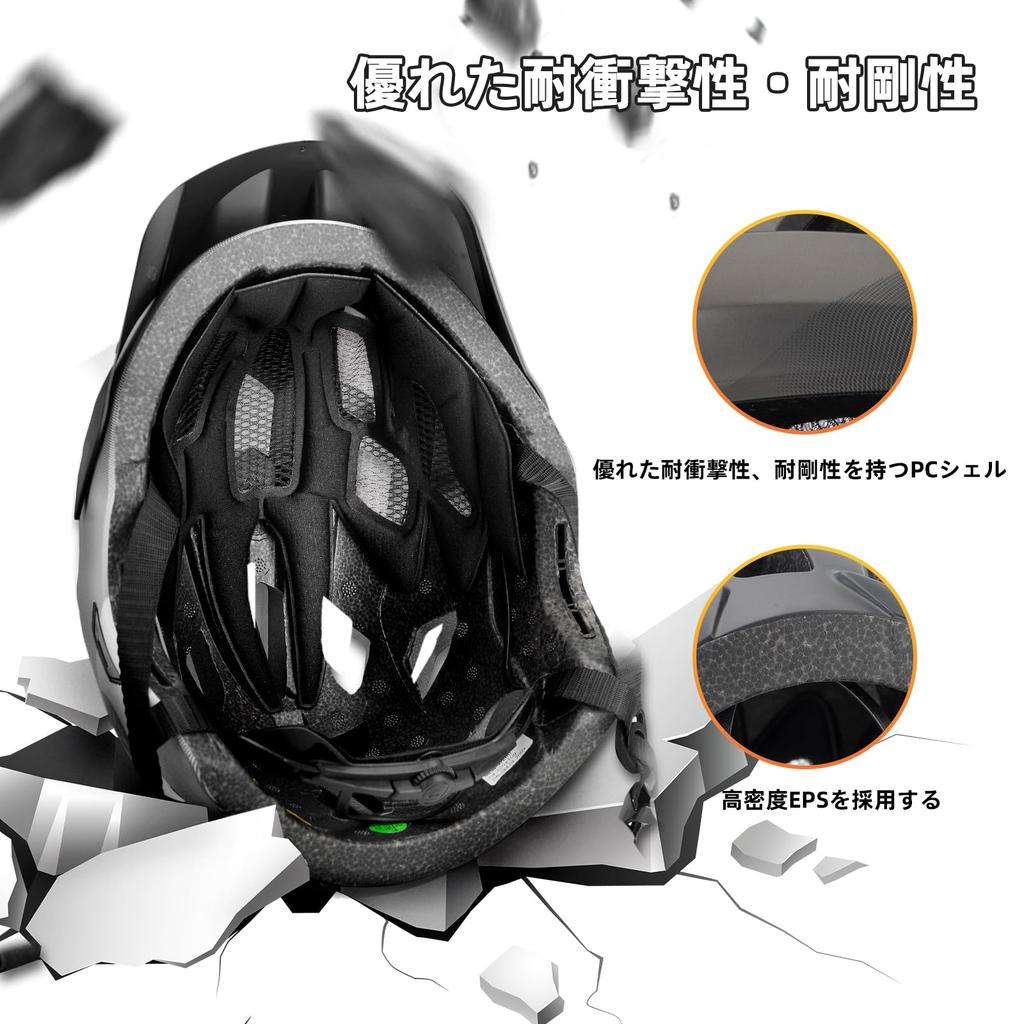 ROCKBROS Kask rowerowy w pełni regulowany rozmiar dla rowerów górskich i hulajnóg dostępny w 3 kategoriach wiekowych, kask dziecięcy, na twarz, lekki, certyfikowany CPSC/CE, 2-way