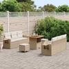 Garden Sofa Set with Cushions 9 pcs Beige Poly Rattan