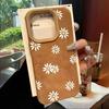 Line Flower Sunflower Bonded Leather Phone Case For iPhone 16 15 14 13 12 11 Pro XS Max XR X 15 Plus 16 Pro Max Matte Back Cover