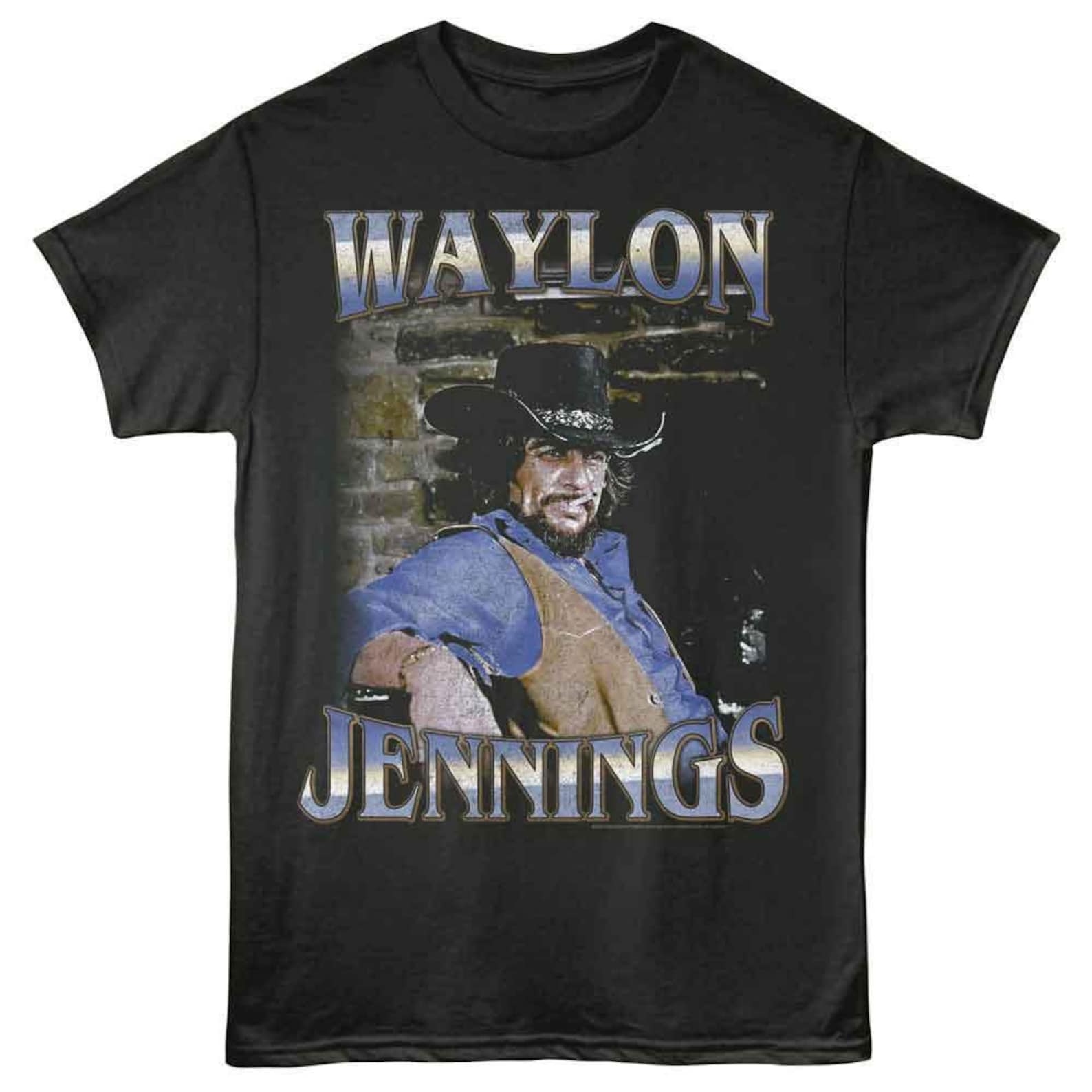 Waylon Jennings Faded Brick Smoke T-Shirt S