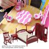 1/12 Scale Dollhouses Bedroom Set 6Pcs Realistic Wood Furniture Retro Bedside Table DIY Miniature Decors