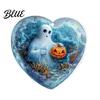 Decorative Car Rearview Mirror Pendants Halloween Ghost Keychain, Spooky Pumpkin Keyring Pendant, Durable Double Sided Printed Charms Cute Heart