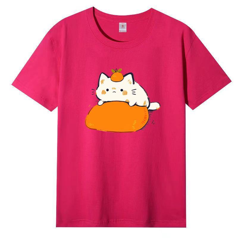 

Женская летняя популярная футболка с короткими рукавами из хлопка, дышащая, свободная футболка с принтом, повседневная 3XL