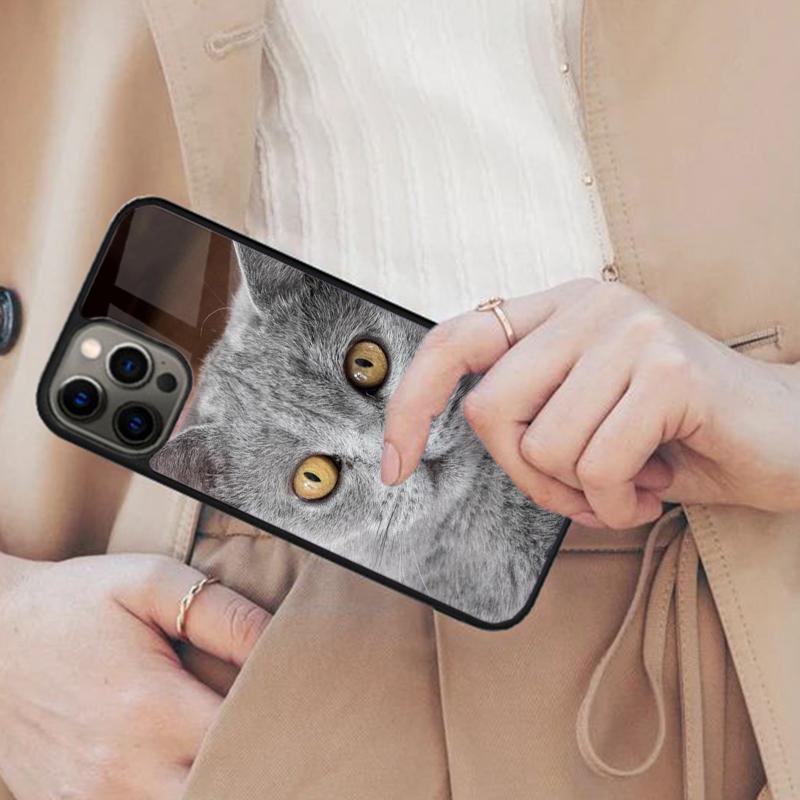 

Beautiful Grey British Shorthair Cat Magnetic Phone Case For iPhone 17 Air 16 14 13 12 Pro Max 15 Plus Wireless MagSafe Cover iPhone 14