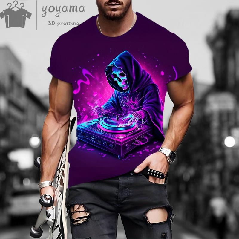 Animal Horse Pattern 3d Hd Printing Summer Men's T-Shirt Short Sleeve Fashion Personality New O Collar Creative Daily Casual Top