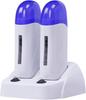 Double Roll On Wax Warmers 110v for Women Men Body Waxing Coarse Hair Removal with Heater Base for Hair, Leg, Face, Armpit, Bikini