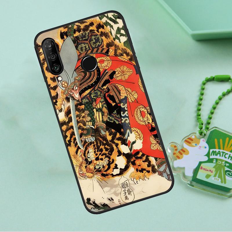 Japanese ukiyo-e Art Panther Tiger For Huawei Nova 10 9 SE 5T 12s 12i 11i Y91 Y90 Y60 Y70 Y72 Y61 P20 P40 P30 Lite P60 Pro Case
