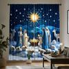 Christmas starlight scene curtains   pole bag curtains   bedroom and living room decoration   home decoration   Christmas decoration