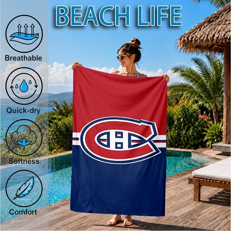 Montreal Canadiens Hockeyteam Strandlaken, Super Zacht Microvezel, Perfect Cadeau voor Haar/Hem, Verjaardag, voor Zwembad, Strand, Reizen, Decoratie Strandfeest