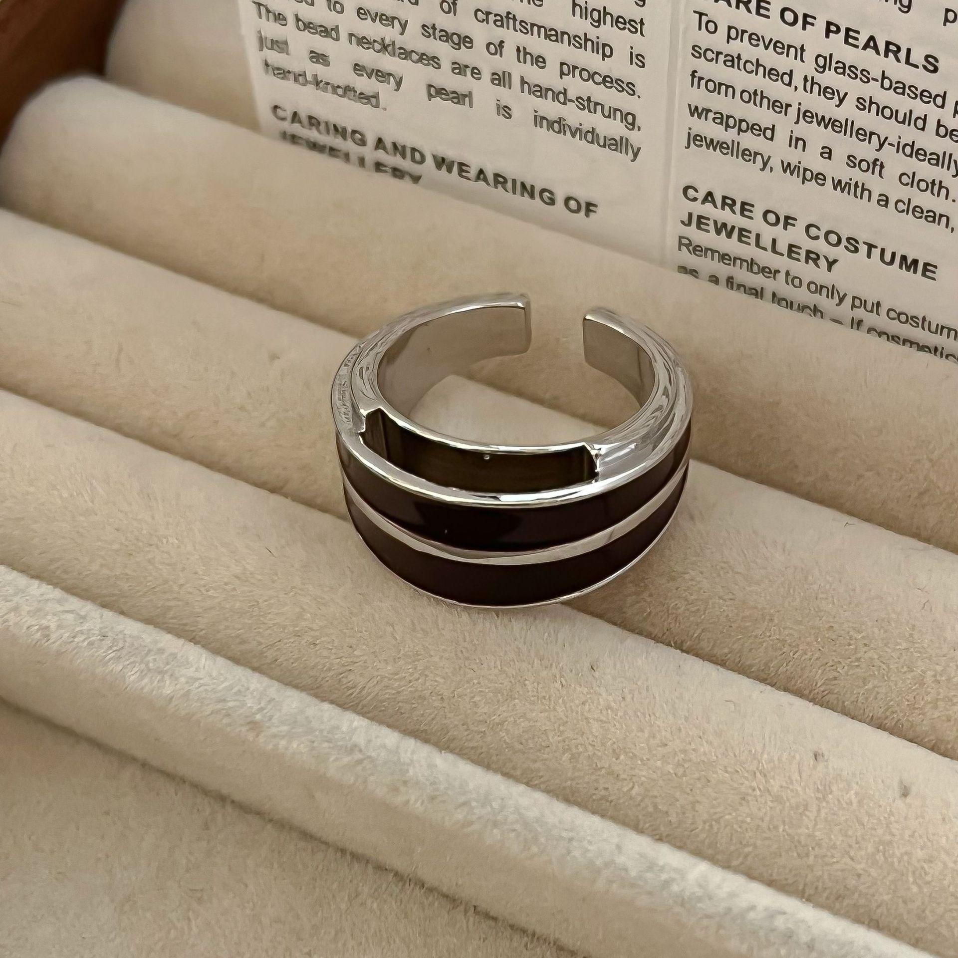 

Кольцо винтажное металлическое открытое двухслойное капельное масло Майяр для женщин