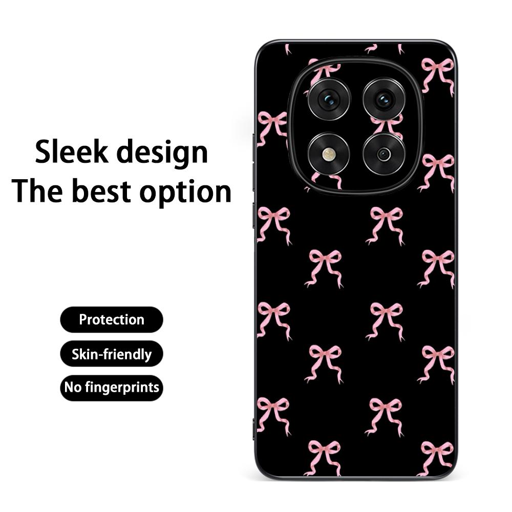 Bow Cute Pink Design Ins Girl Phone Case For Redmi Note 14 13 12 11 Pro Plus S 5G 14C A3 Soft Black Phone Cover