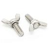 5 Pieces M6 x 10mm 1mm Pitch 304 Stainless Steel Thumb Screw Butterfly Bolts Silver