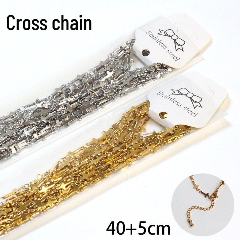 18K Gold Stainless Steel Electroplated Necklace with Round Bead and Lips Chain for DIY Jewelry.