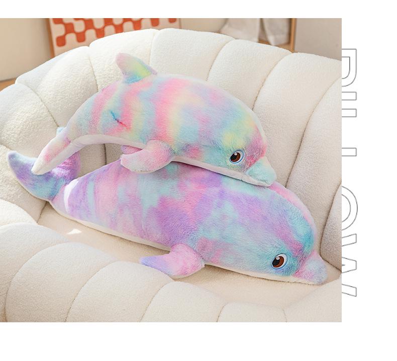 Colorful Dolphin Whale Plush Sleeping Pillow for Kids