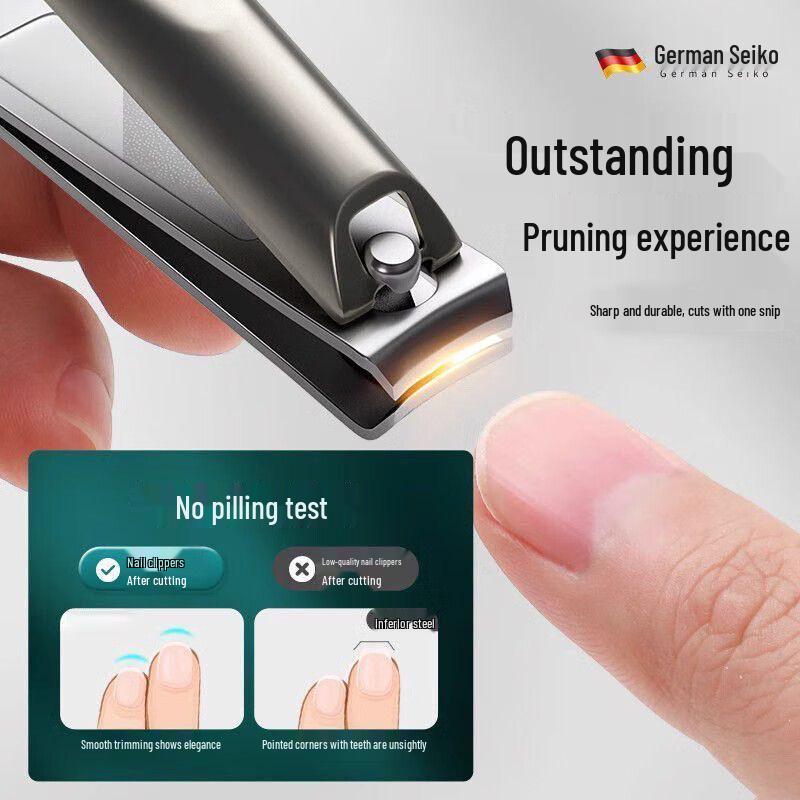 Precision German Nail Clippers Set: Men's & Women's Home Manicure Tools with Angled Nail File