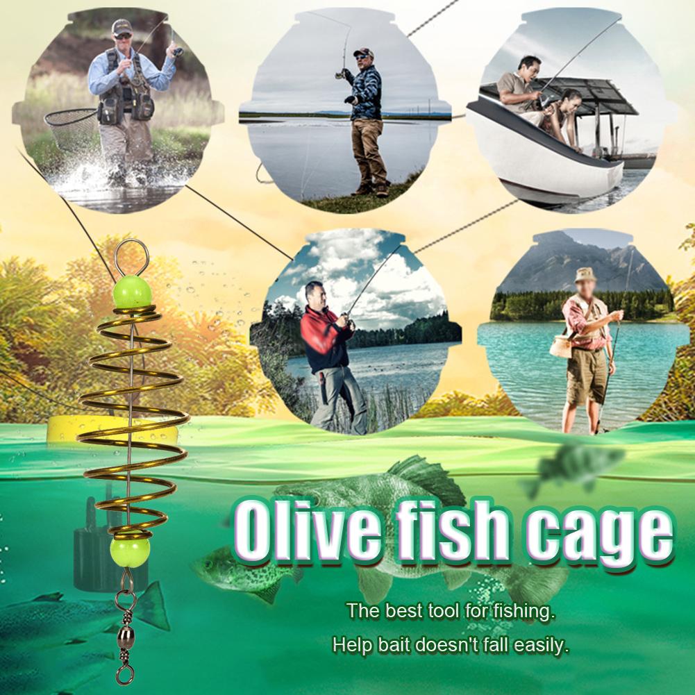 Angelköder Angelkäfig Köderhalter Messing Olive Feder Nestmacher