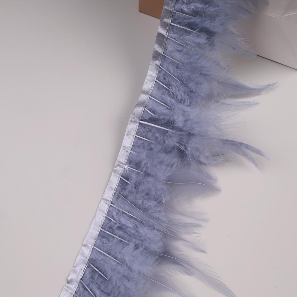 10Meters Hackle Feather Trim Rooster Neck Feather Ribbon Pheasant Feathers Fringe for Crafts Accessories Sewing Decoration