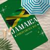 J-Jamaica Flag Towel Polyester Beach Towel Quick Dry Sand Free Bath Towel For Summer Pool Travel Vacation
