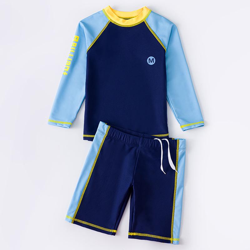 Kids' Split Swimsuit: Boys' Swimwear with Sun Protection - Trunks and Top for Swimming and Hot Springs