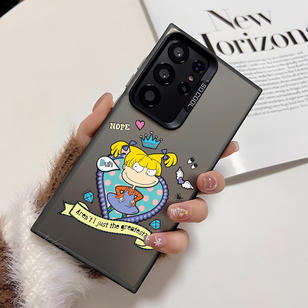 Funny R-Rugrats Angelica Phone Case For Samsung Galaxy S25 Edge S24 S23 S22 S21 S20 Ultra Funda Silicone Silver Cover