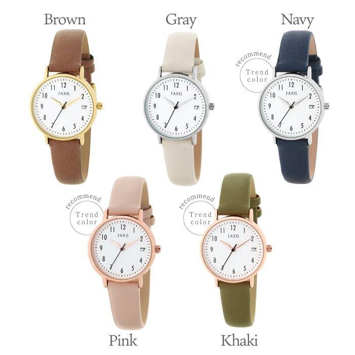 J-AXIS Unisex Daily Wristwatch with Date Display Simple Basic Minimalist Pink CF3B0029