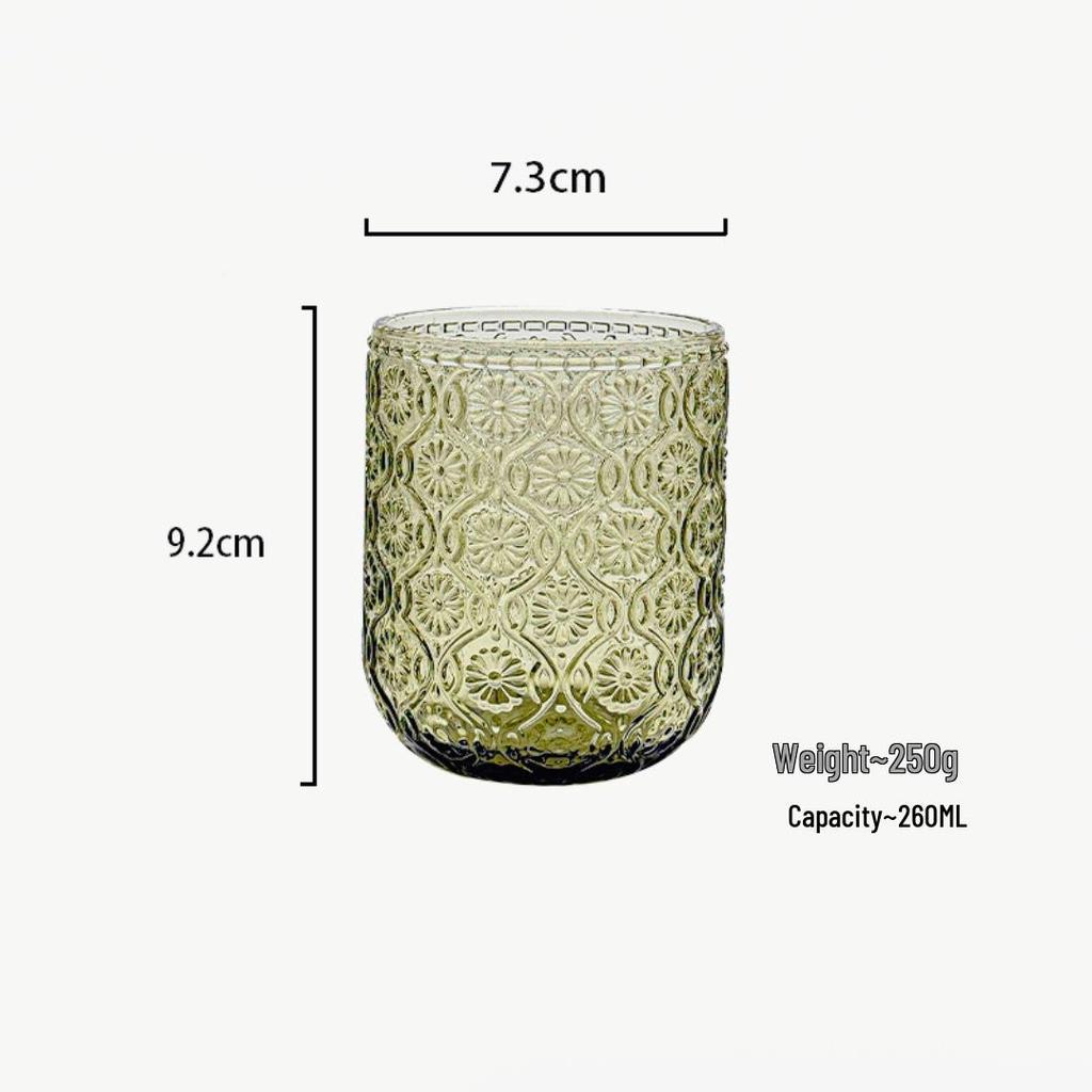 Retro skleněný pohár v lehkém luxusním stylu: Univerzální pro vodu, ústní vodu, džus, mléko, pivo a whisky - Zesílený design