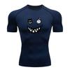 Men's Compression Athletic T-Shirt, Demon Angel Smiley Print