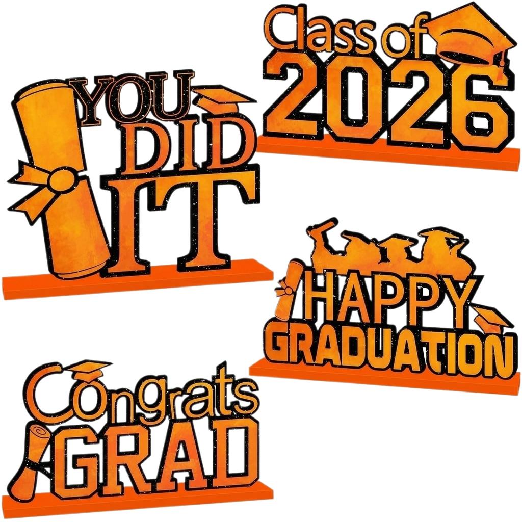 4-piece Graduation Decoration Set, Graduation Table Decoration, Multi-tiered Tray Decoration, Suitable For The 2026 Graduation .