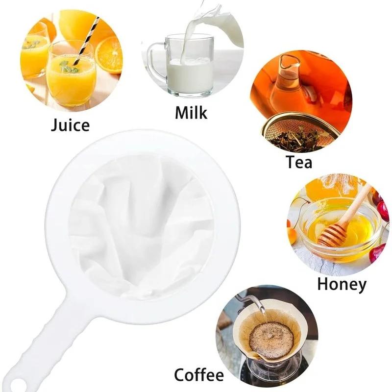100/400 Mesh Washable Nylon Ultra Fine Filter Mesh Strainer Spoon Sieve Soy Milk Juice Coffee Tea Filter Kitchen Colander