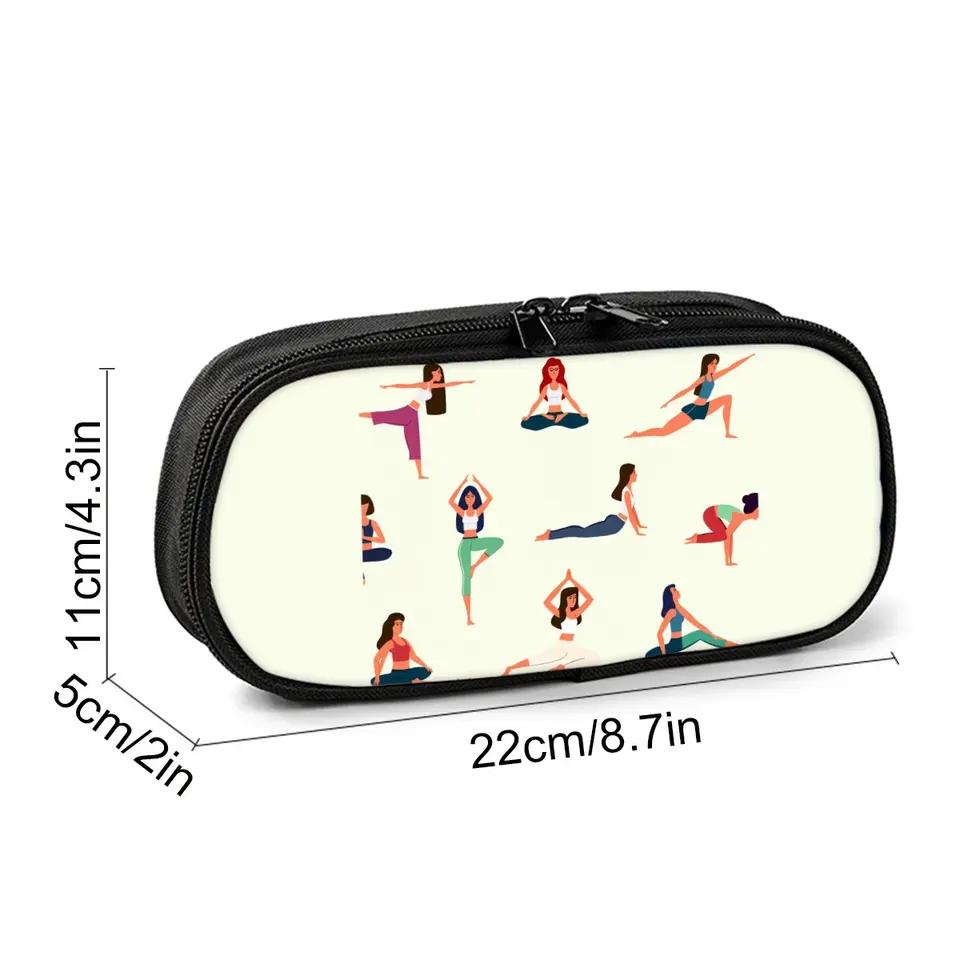 Yoga Print 3D Cartoon Layered Pencil Case & Pen Bag-Best Gift for Boys/Girls School Supplies