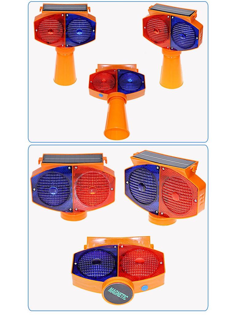 Solar LED Strobe Warning Light for Road Construction and Safety Cones