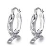 1 Pair Of Silver Plated Earrings For Men And Women Simple Fashion Models Creative Snake Pattern Zinc Alloy Jewelry