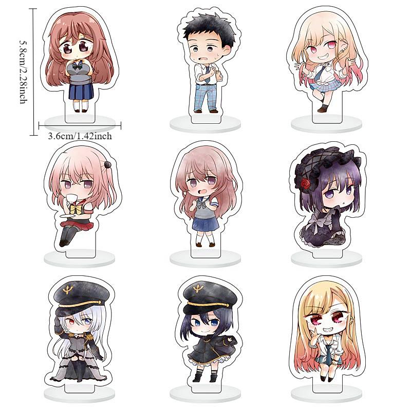 Anime My Dress-Up Darling Mini Acrylic Figures Cute Cartoon Flat Models Desk Standing Decoration Plates Collectibles