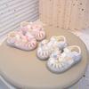 Baby Girls Princess Shoes Sweet Bows Kids Beach Shoes Hollow-out T-strap 2025 Summer New Toddler Walking Shoes Soft Size 16-26