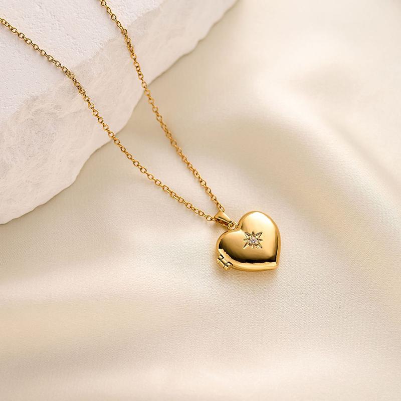 Открывающийся овальный кулон-сердце из нержавеющей стали, подвеска-ожерелье для женщин, винтажные модные ювелирные изделия, подарки A6