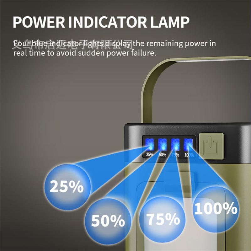 LED Digital Display Camping Light Foldable Hangable Indoor/Outdoor Emergency Light Solar-Powered/Rechargeable Household Light
