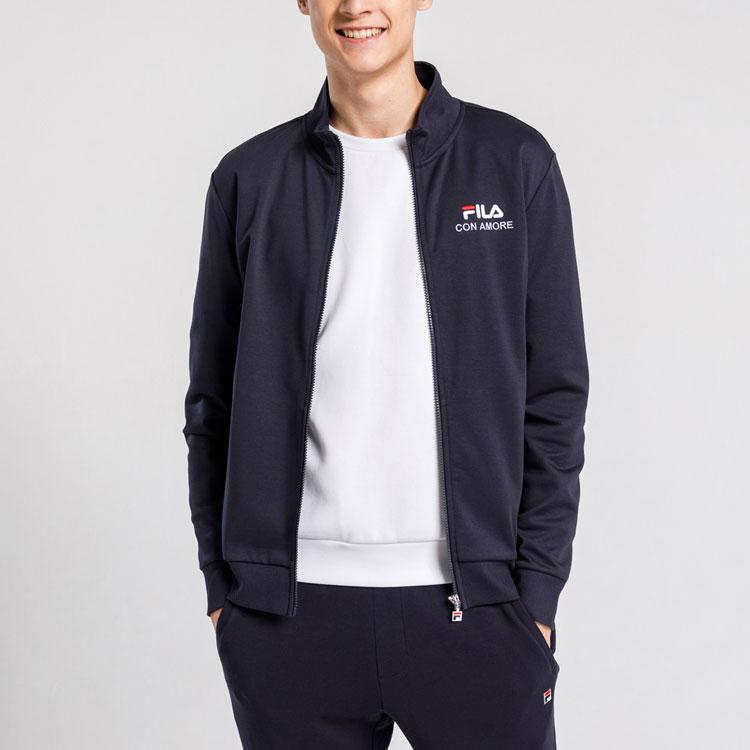 FILA Sports Knit Long-Sleeve Jacket Autumn Men Outerwear Legendary-Blue F11M028504F-NV
