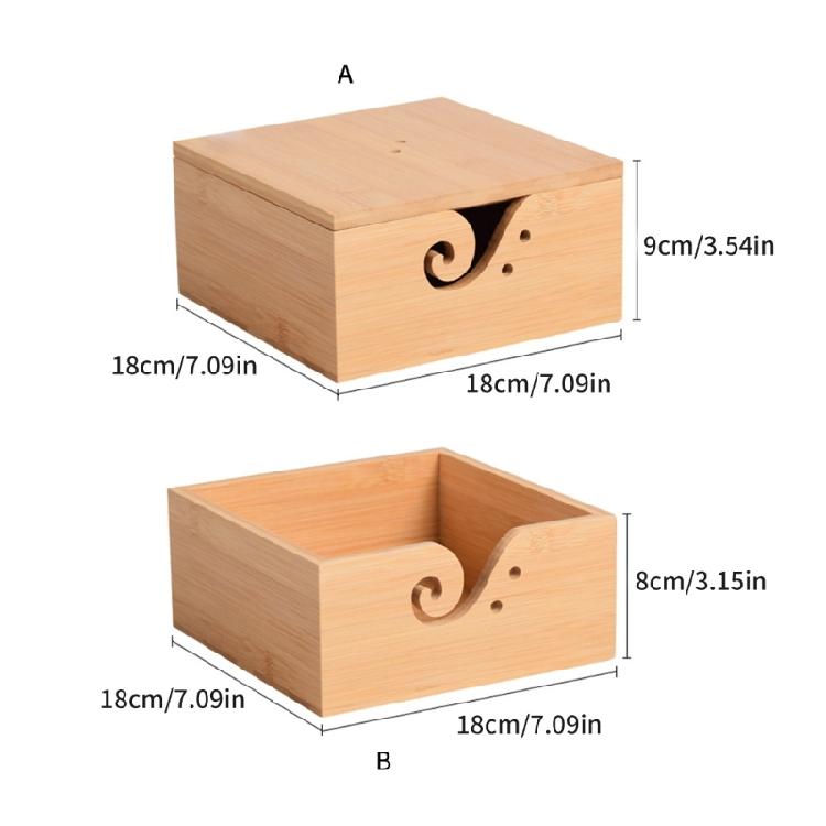 Wood Yarn Bowl with Lid Knitting Wool Organizers Knitting Yarn Holder Wood Yarn Dispenser Bowl for Crocheting Knitting