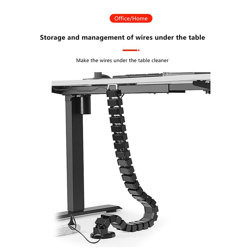 78Cm Wire Spine Cable Sleeve Workstation Snake Wire Organizer Under Desk Cable Wire Management Computer Cord Protective Tube